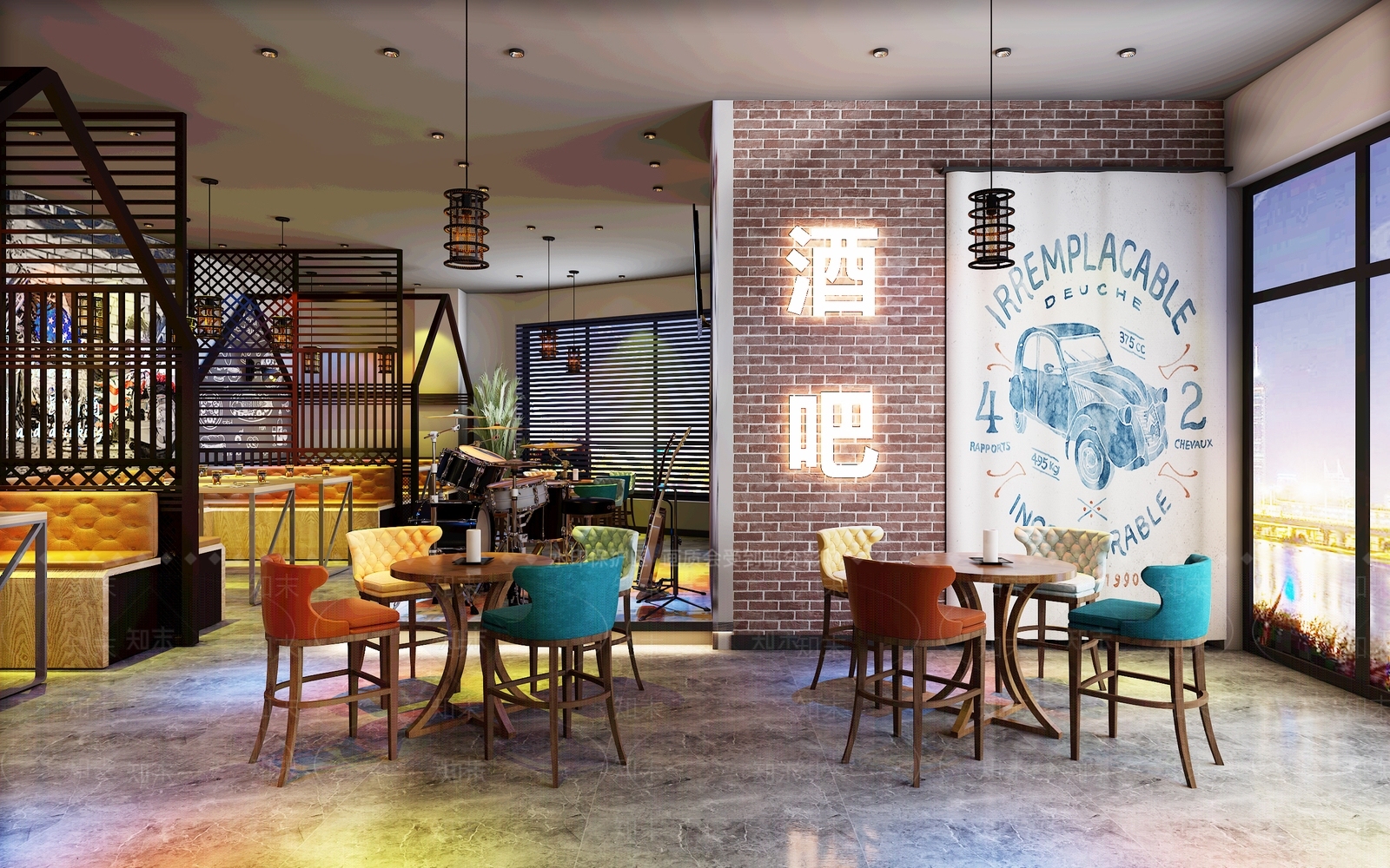 工业风酒吧3D模型下载【ID:495601452】