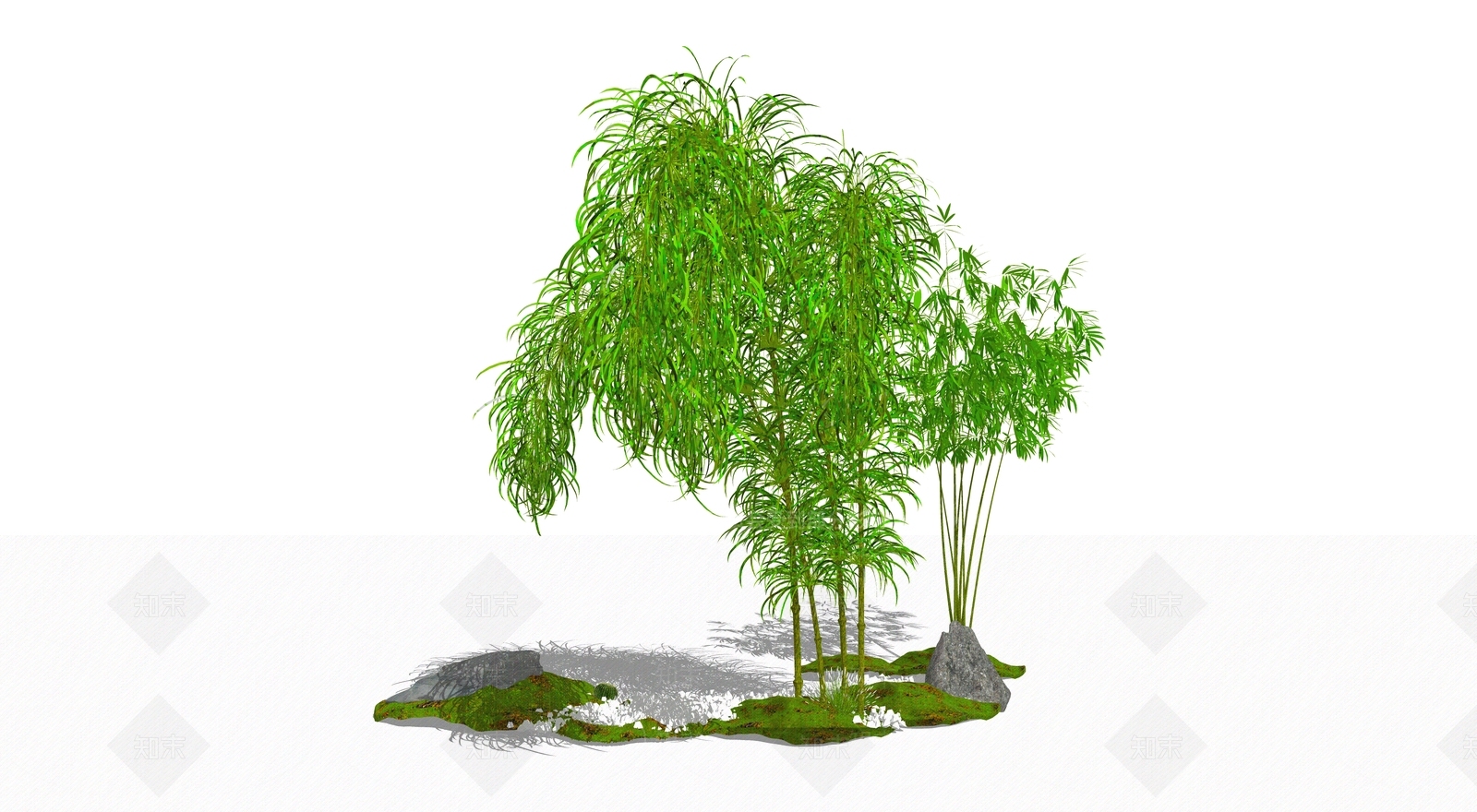 现代竹子SU模型下载【ID:195606745】