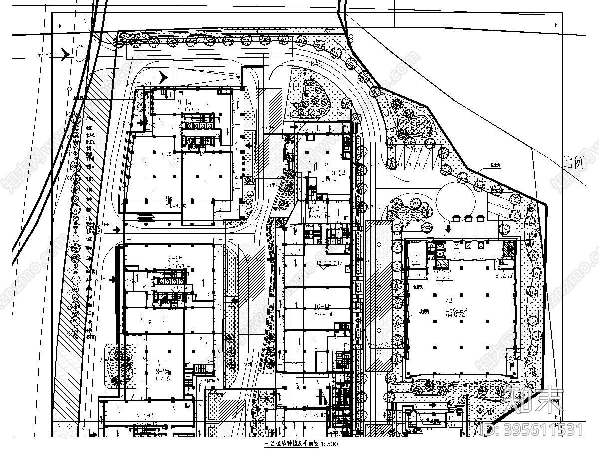 现代工业园区产业园景观施工图cad施工图下载【ID:395611531】