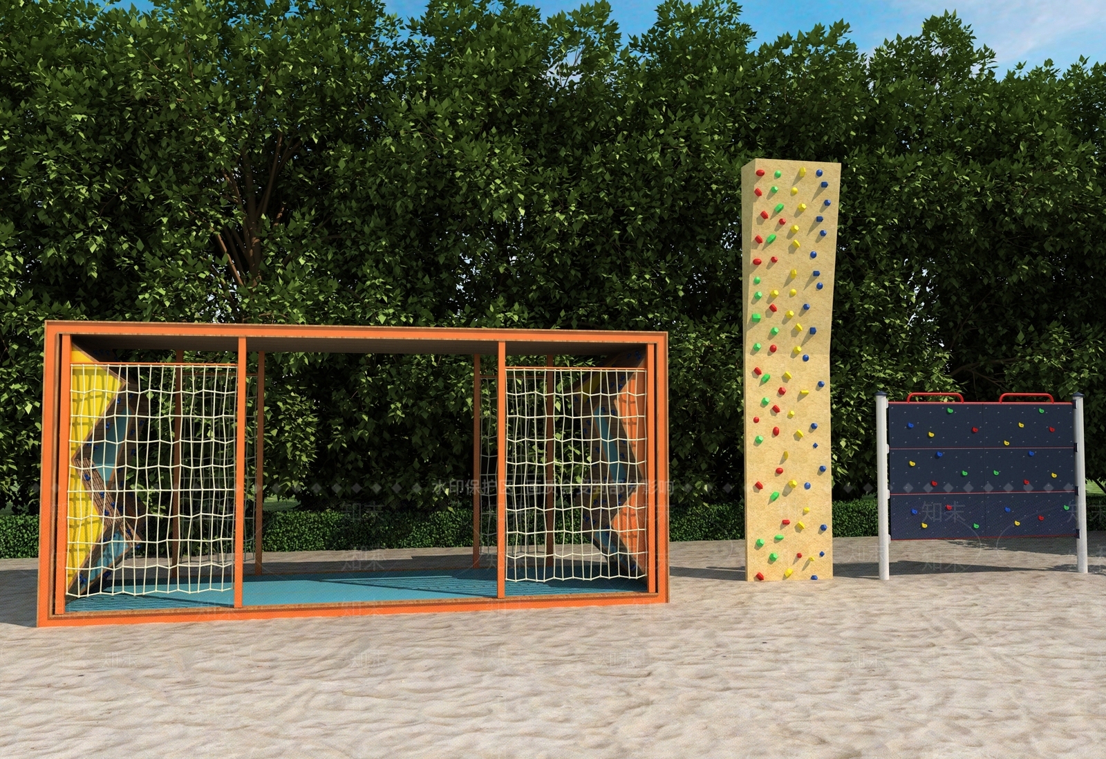 现代风格攀岩墙3D模型下载【ID:995614285】