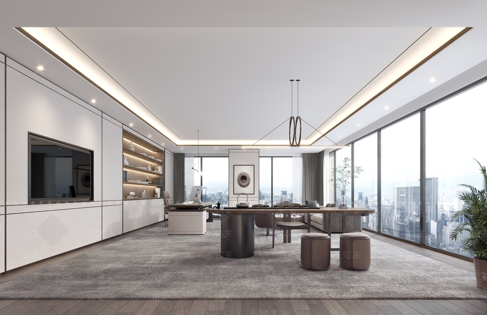 现代总裁办公室3D模型下载【ID:795631664】