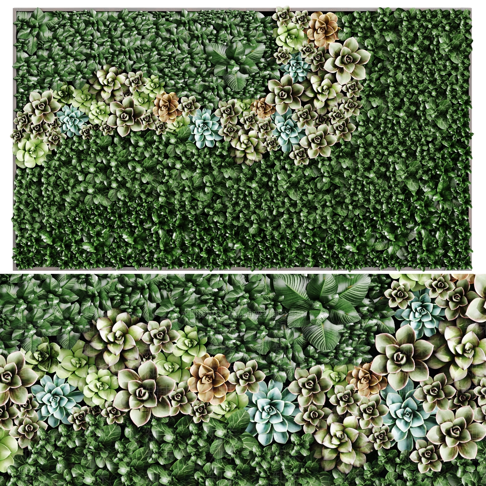 现代绿植墙3D模型下载【ID:495632229】