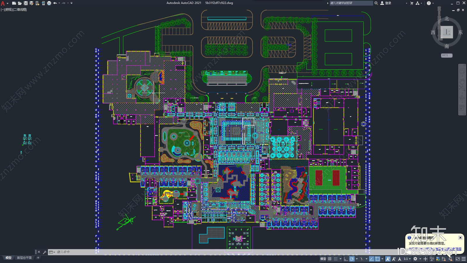 会所空间总平面规划设计CAD图纸施工图下载【ID:695632561】