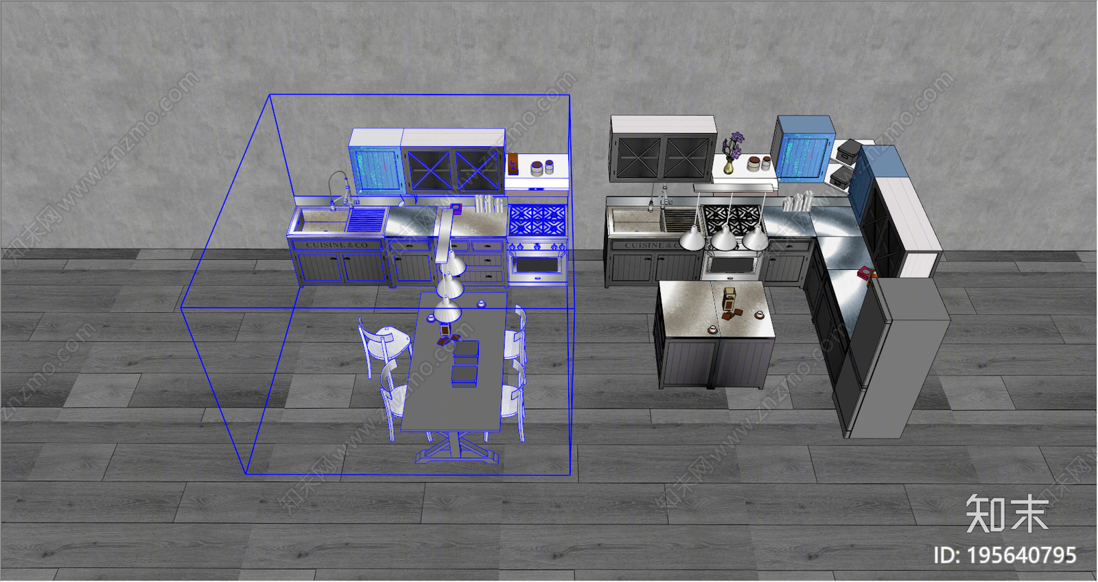 北欧厨房台面SU模型下载【ID:195640795】