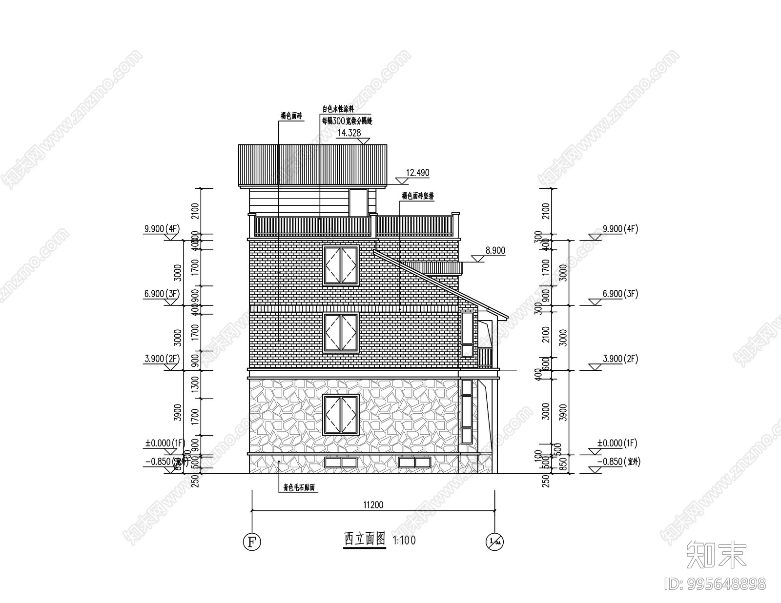 欧式简约别墅建筑cad施工图下载【ID:995648898】