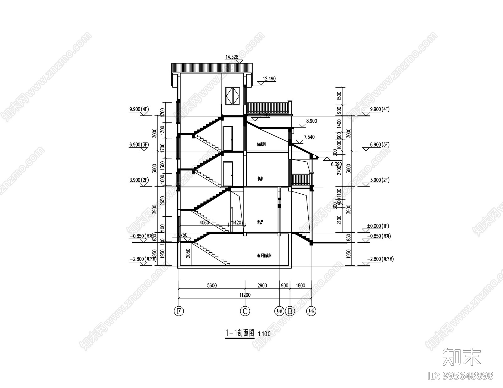 欧式简约别墅建筑cad施工图下载【ID:995648898】