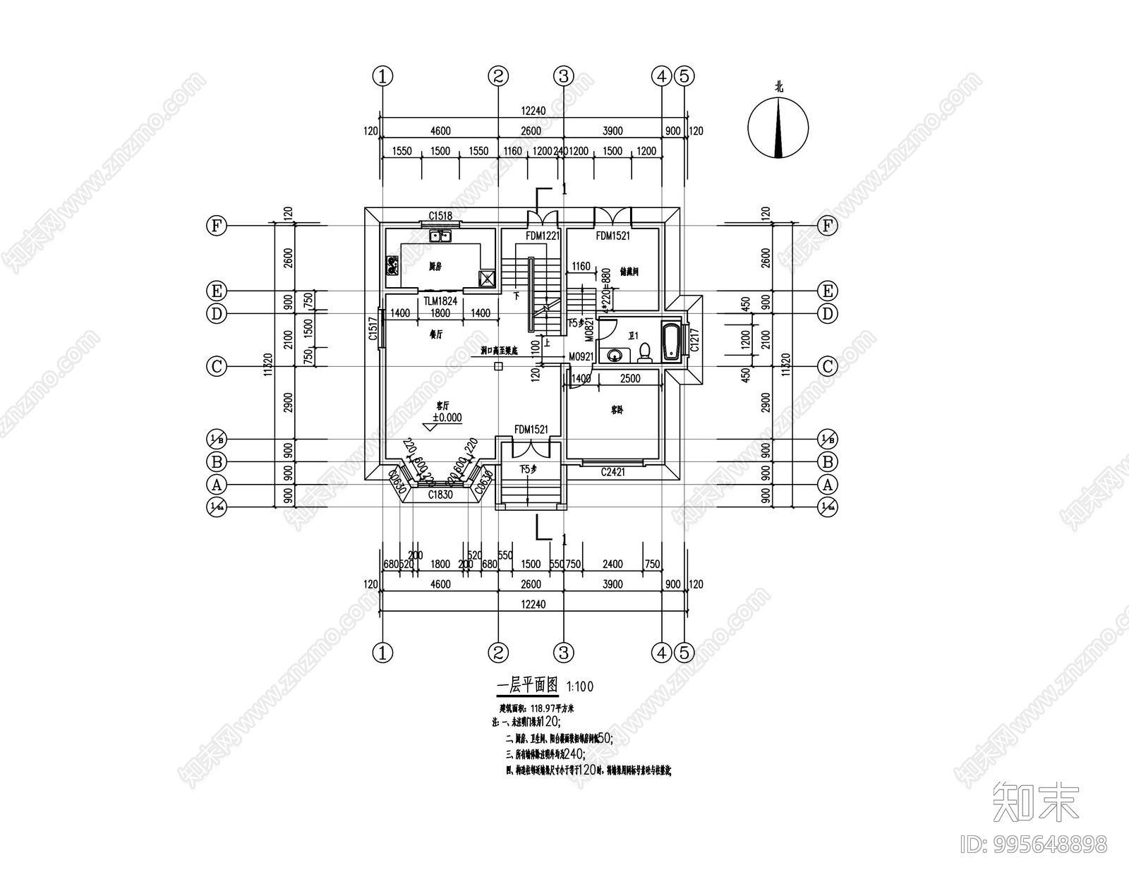 欧式简约别墅建筑cad施工图下载【ID:995648898】