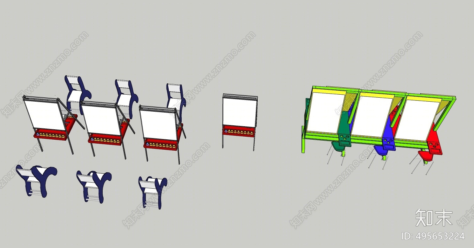 现代儿童画板SU模型下载【ID:495653224】