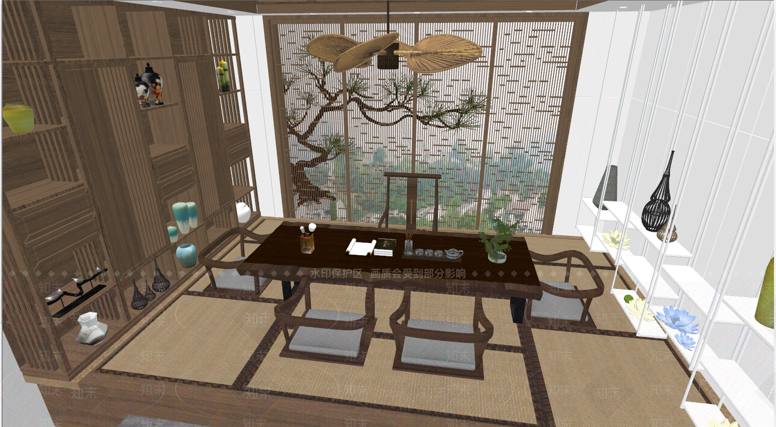 日式茶室SU模型下载【ID:995656341】