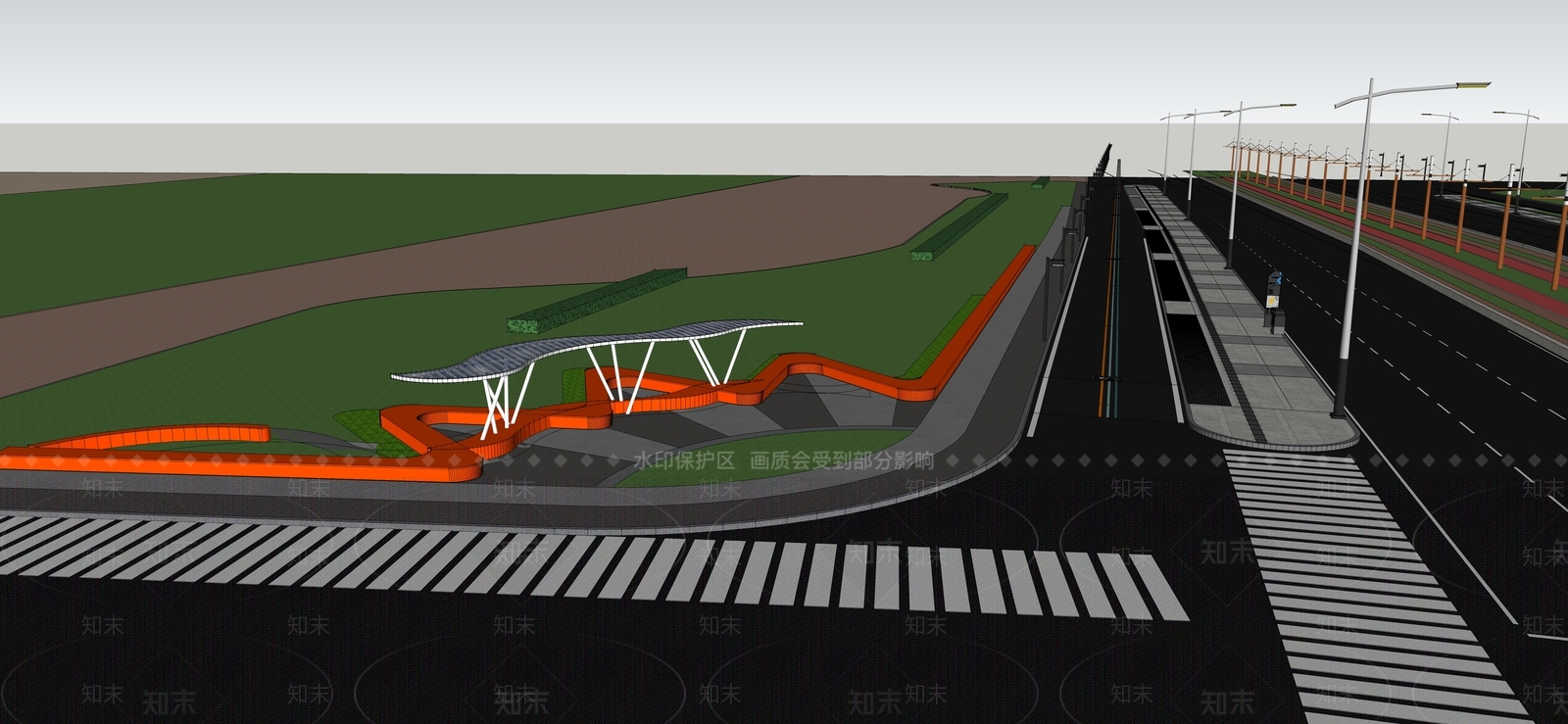 现代道路SU模型下载【ID:395670237】