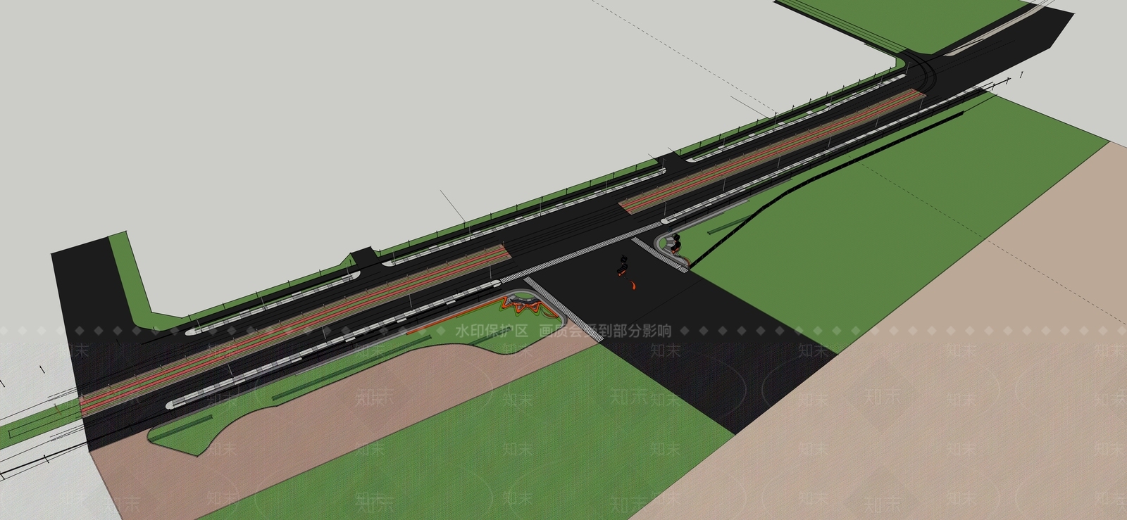 现代道路SU模型下载【ID:395670237】