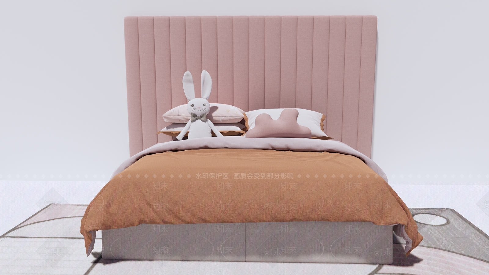 现代儿童床SU模型下载【ID:595682365】