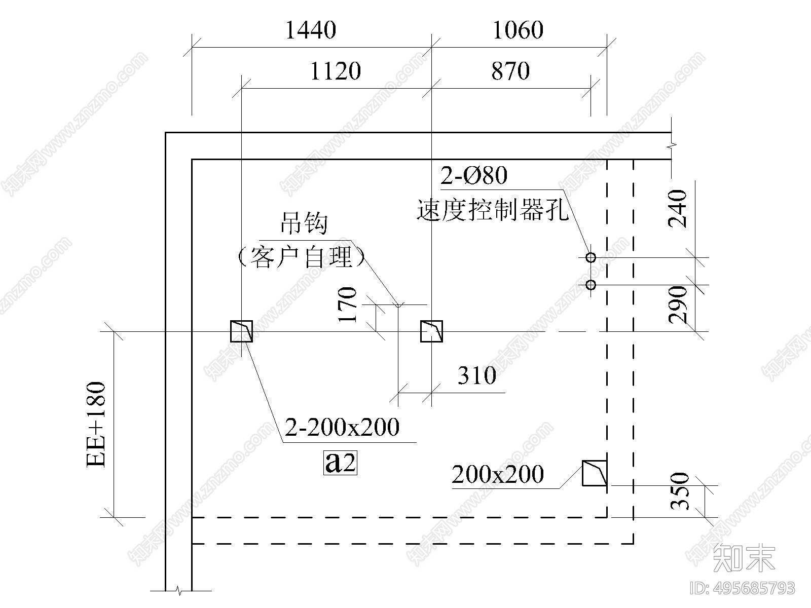 单开门货梯钢结构节点详图施工图下载【ID:495685793】