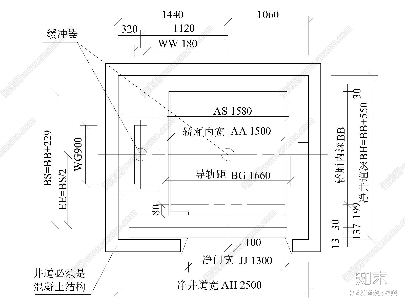 单开门货梯钢结构节点详图施工图下载【ID:495685793】