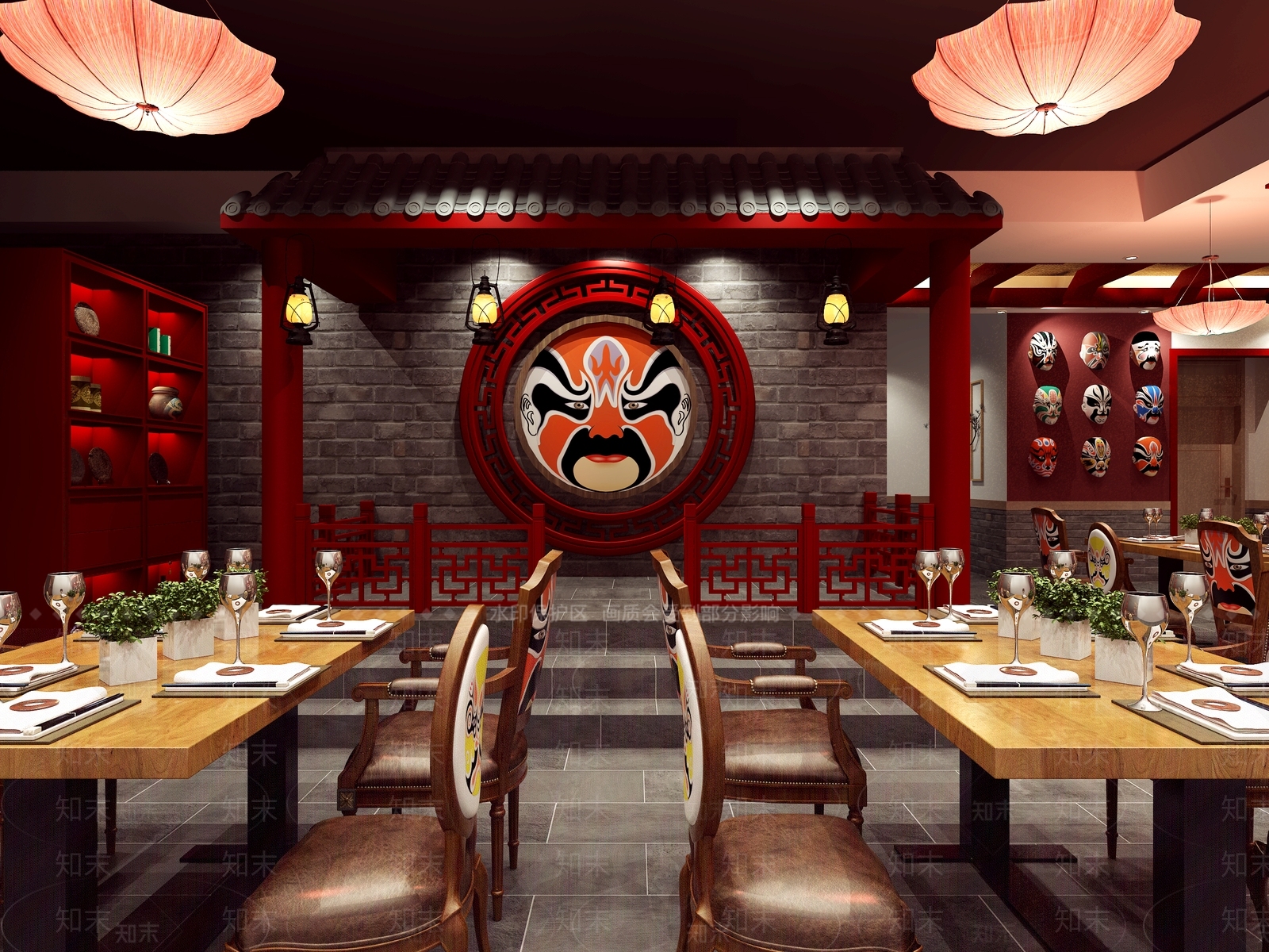中式中餐厅3D模型下载【ID:1221952541】