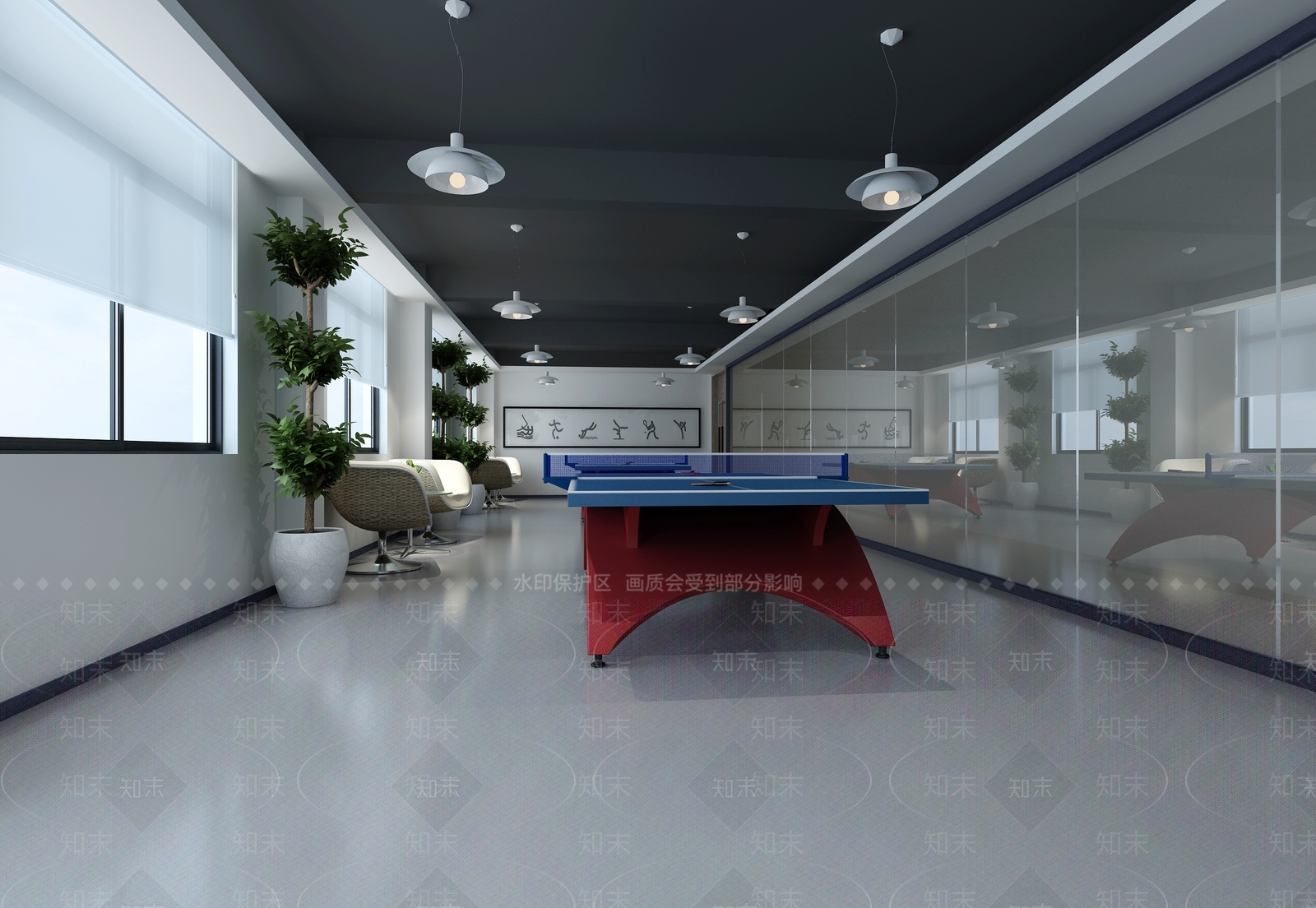 现代乒乓球馆3D模型下载【ID:595708033】