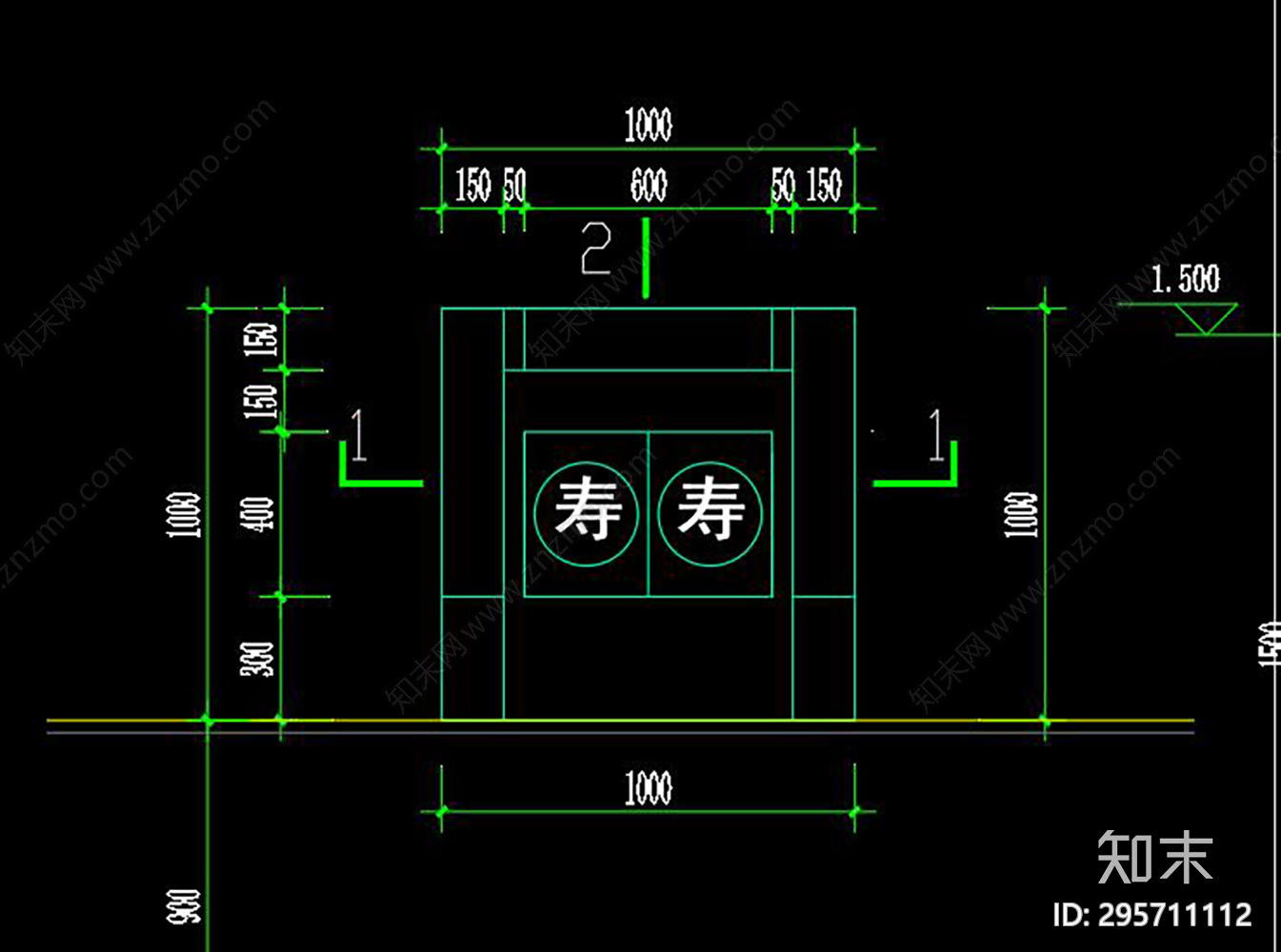 墓地CAD图纸施工图下载【ID:295711112】