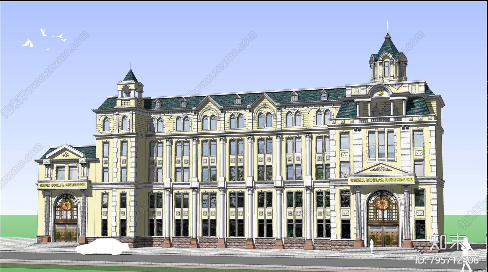 欧式建筑办公楼CAD施工图下载【ID:795712306】