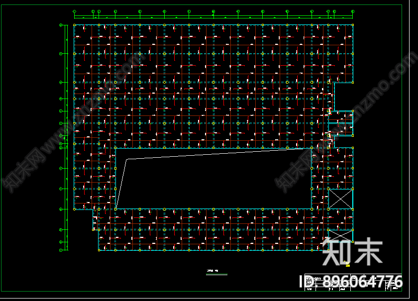 四层框架高校图书馆施工图下载【ID:896064776】