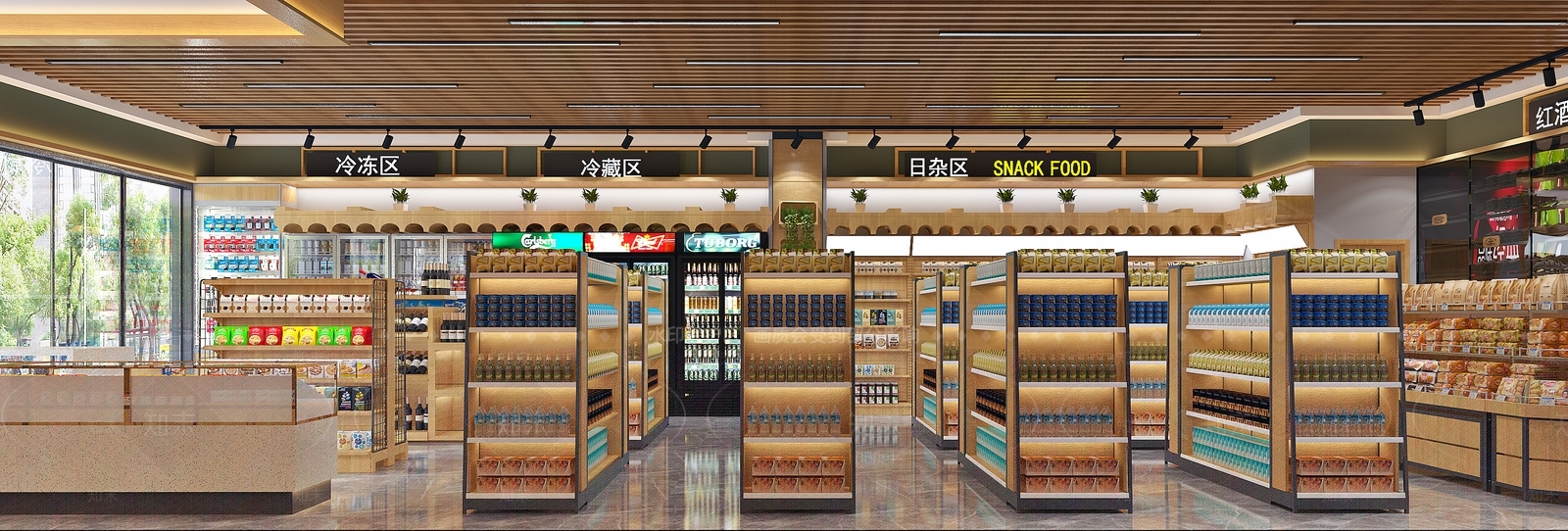 现代超市3D模型下载【ID:595736398】