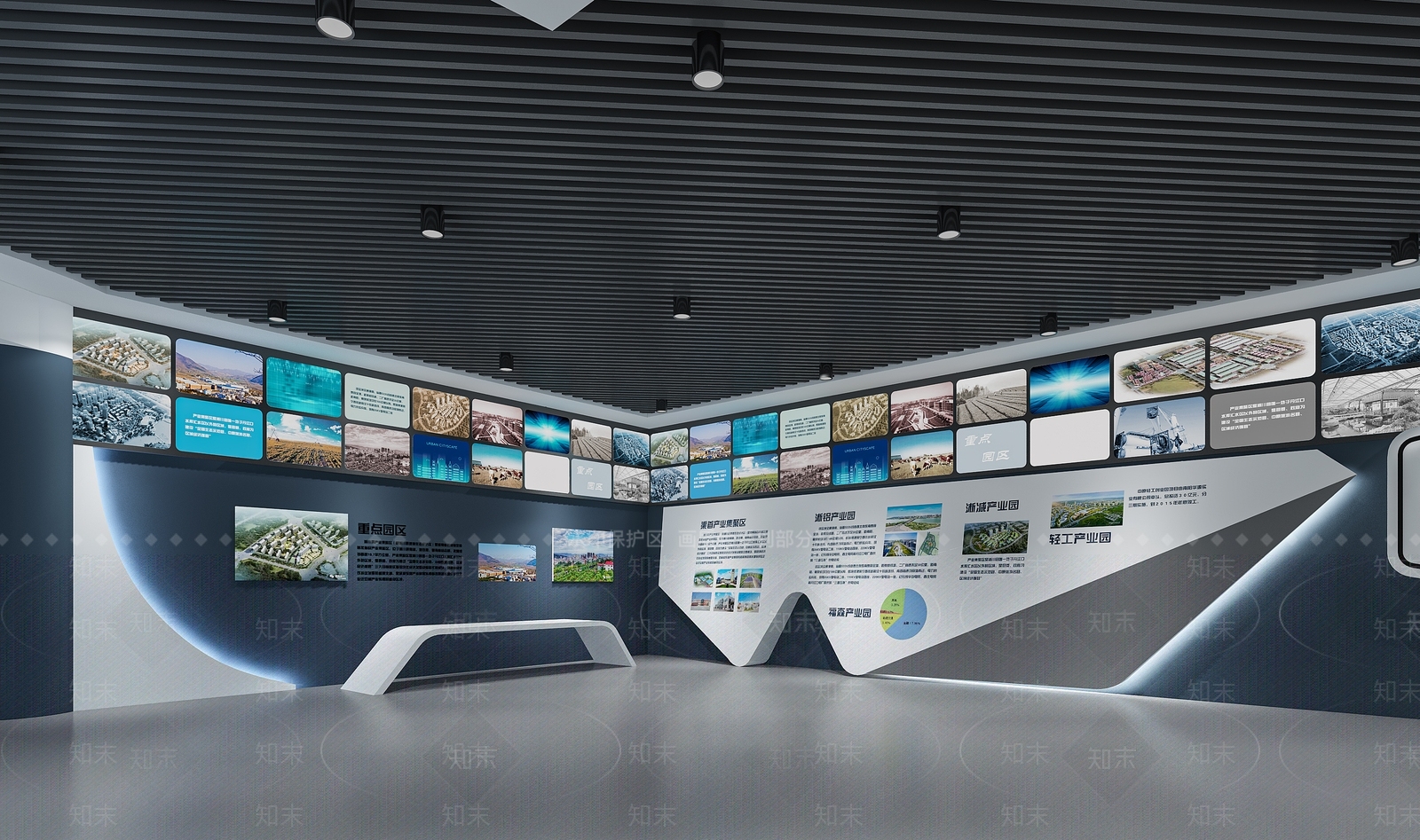 现代城市规划展厅3D模型下载【ID:595739407】