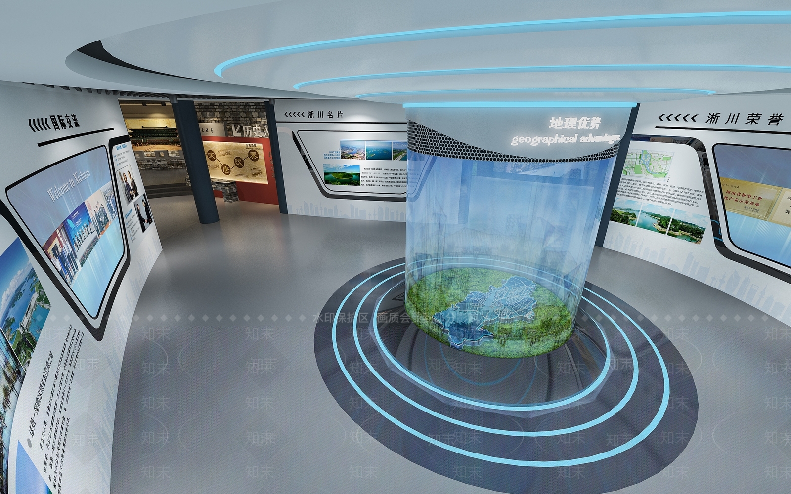 现代城市规划展厅3D模型下载【ID:595739426】