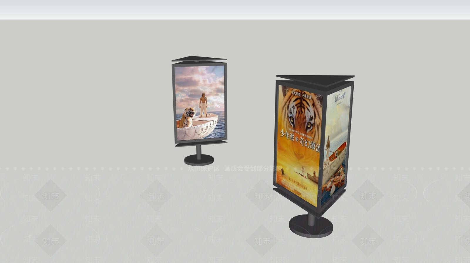 现代广告灯箱SU模型下载【ID:395745370】