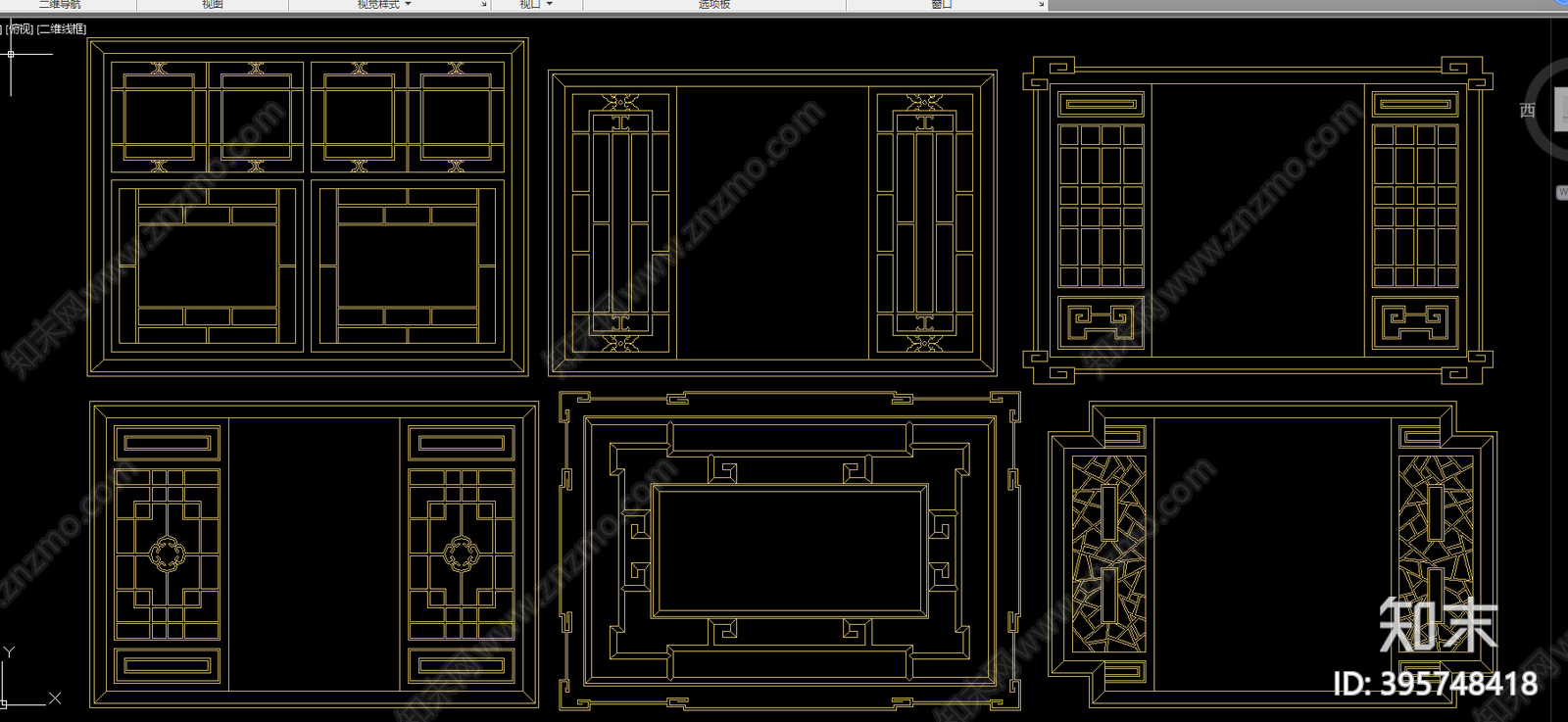 中式花格施工图下载【ID:395748418】