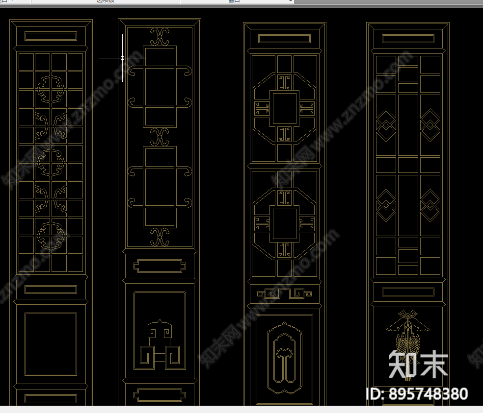 中式隔断立面图库大全cad施工图下载【ID:895748380】