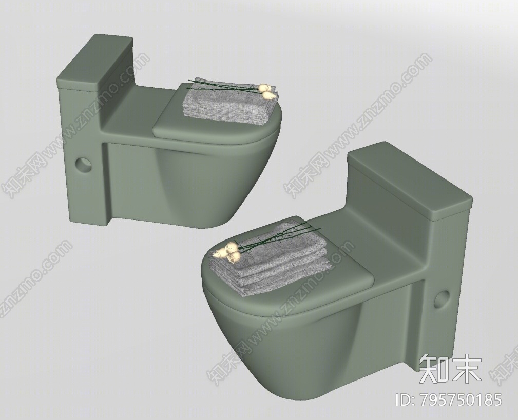 现代马桶SU模型下载【ID:795750185】