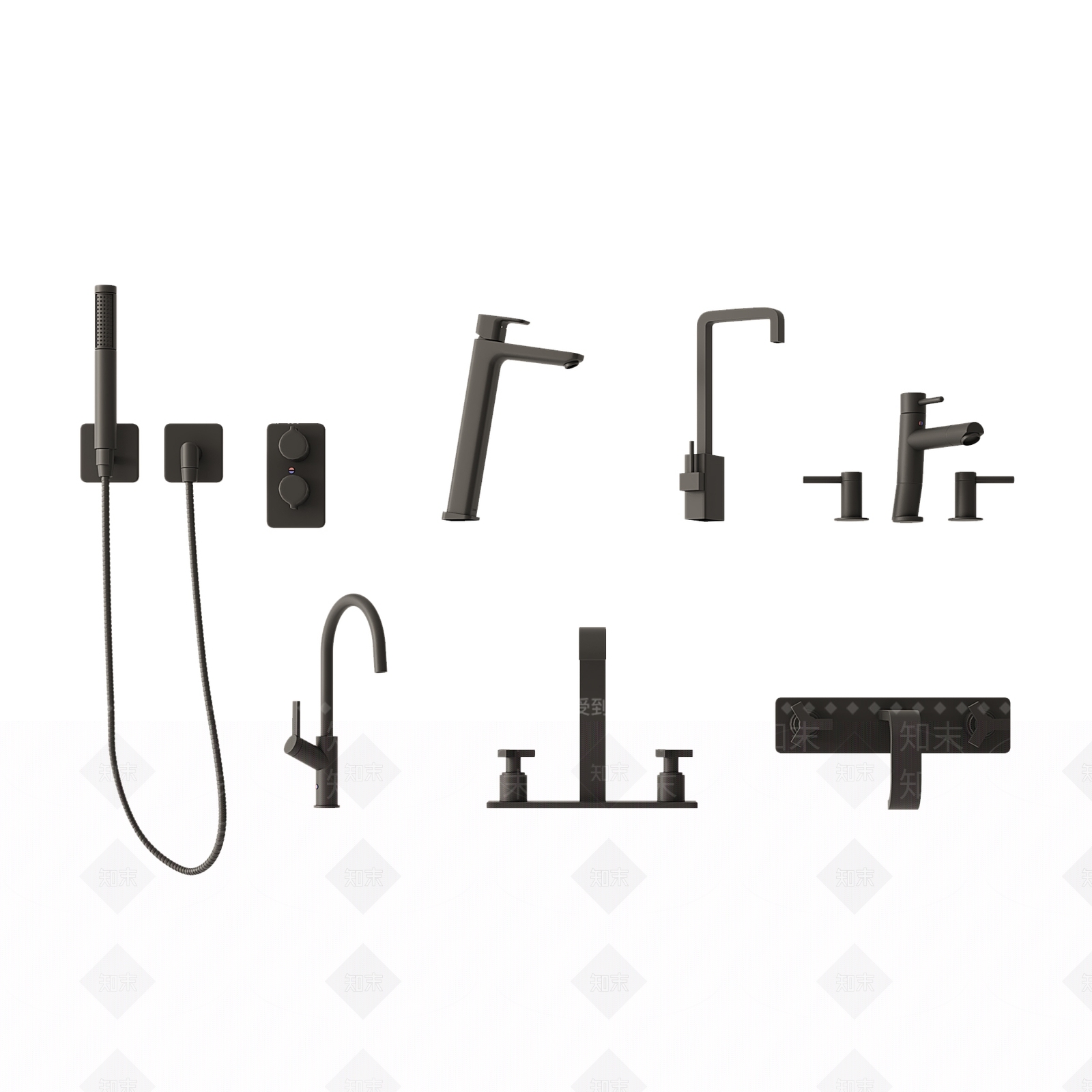 现代淋浴水龙头3D模型下载【ID:695752600】