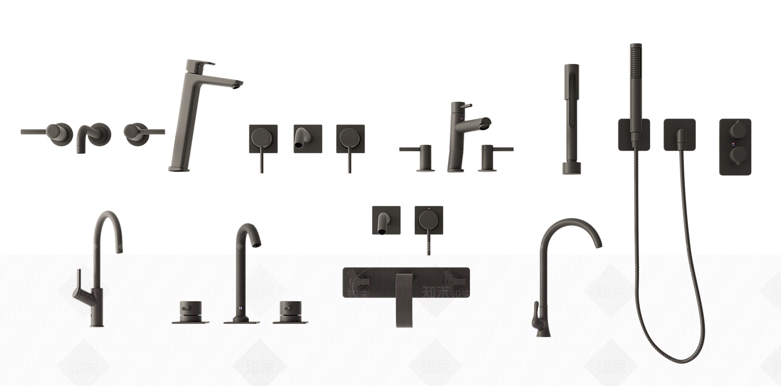 现代淋浴水龙头3D模型下载【ID:695754609】