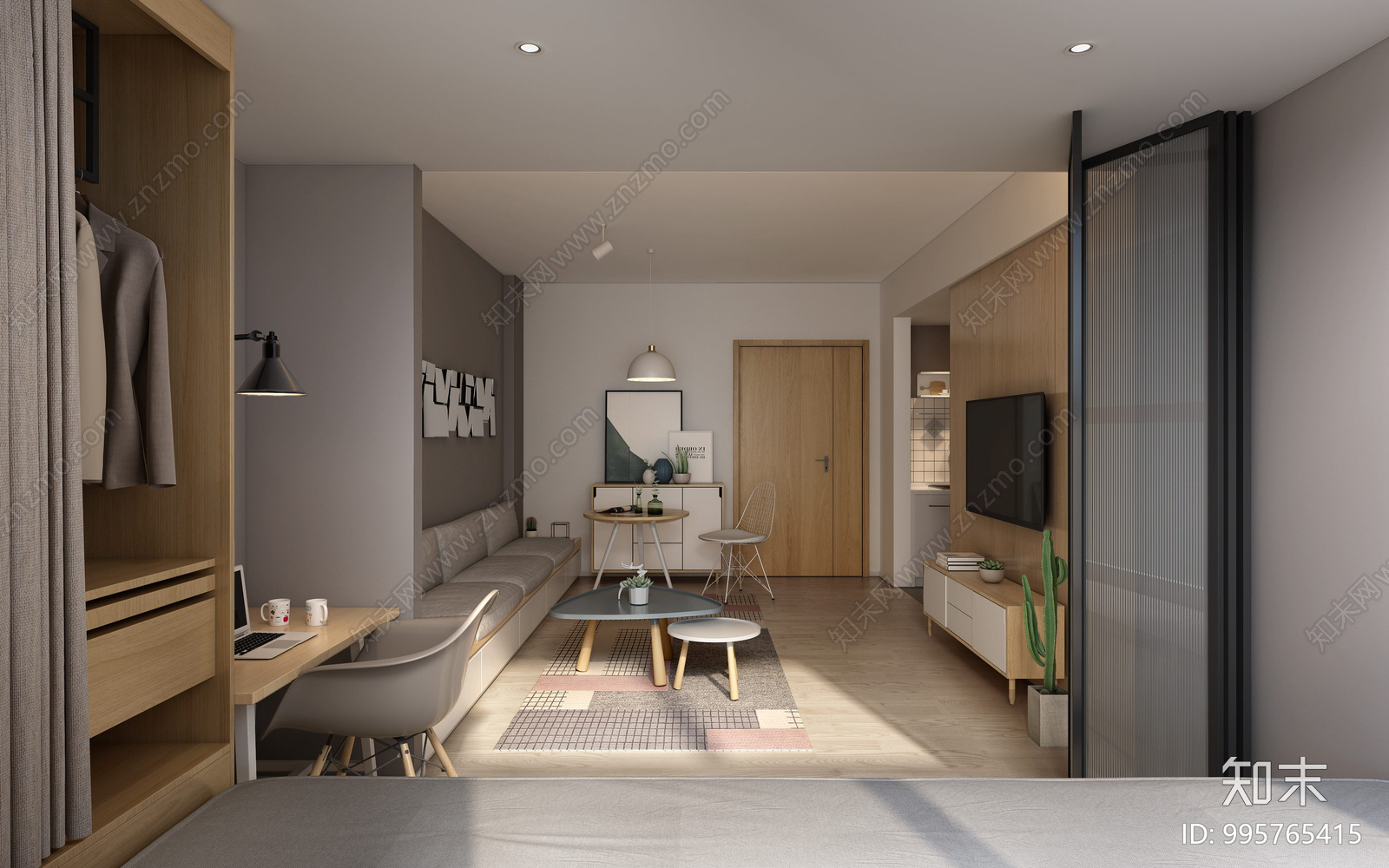 万圆中心公寓丨CAD施工图施工图下载【ID:995765415】