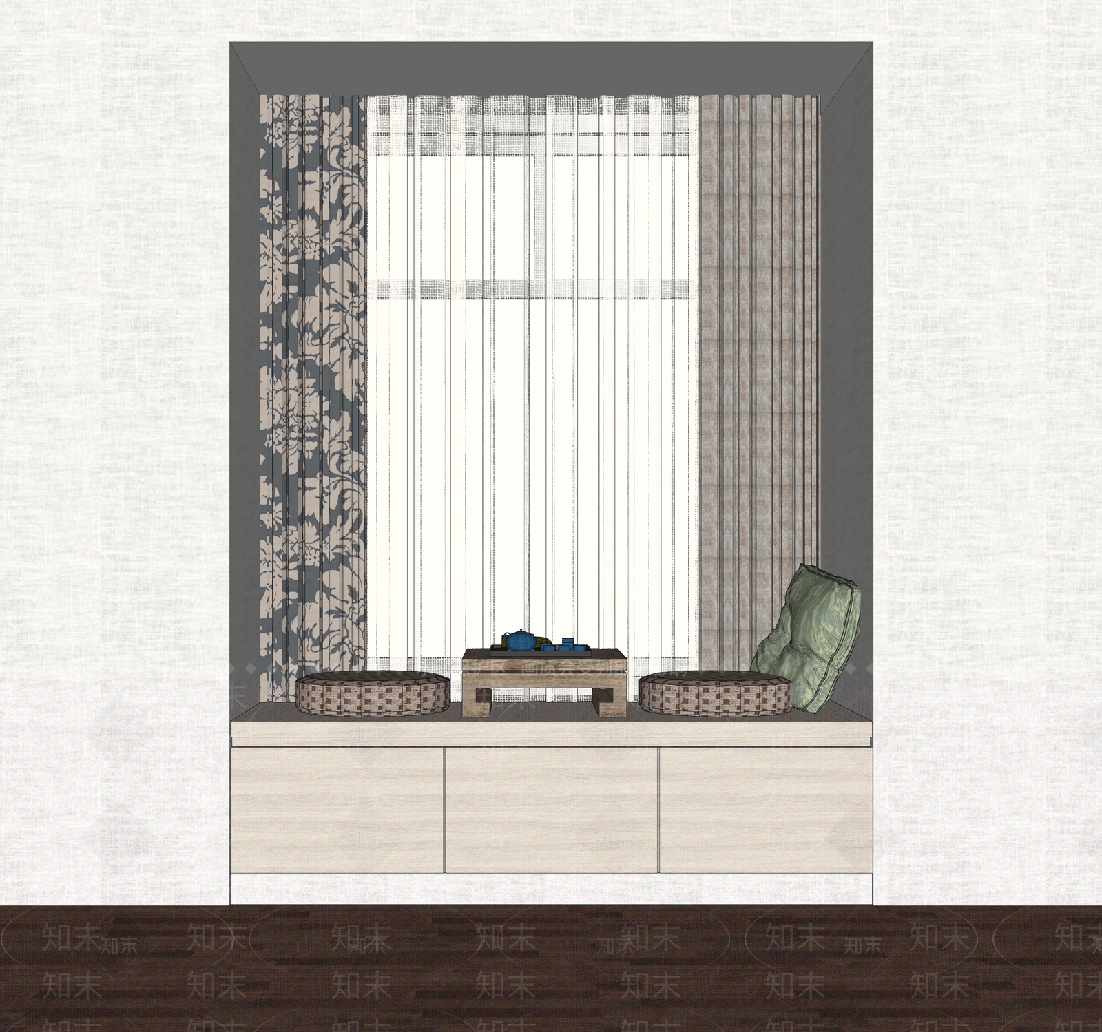 新中式其他窗SU模型下载【ID:495768961】