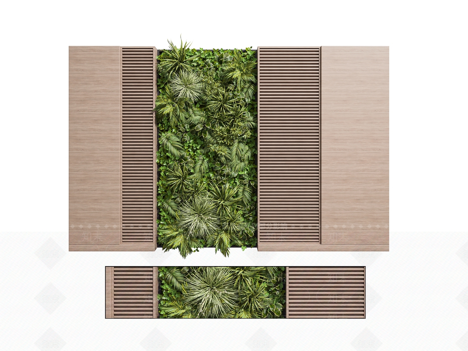 现代植物墙3D模型下载【ID:495785213】