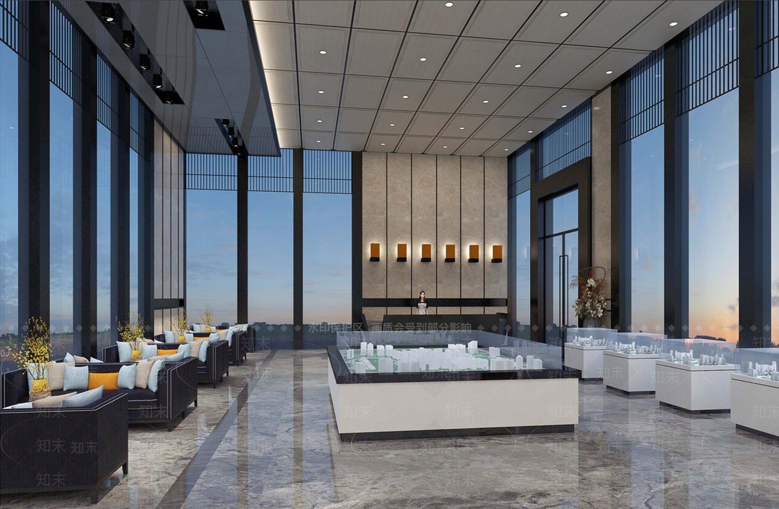 现代售楼大厅3D模型下载【ID:495785550】