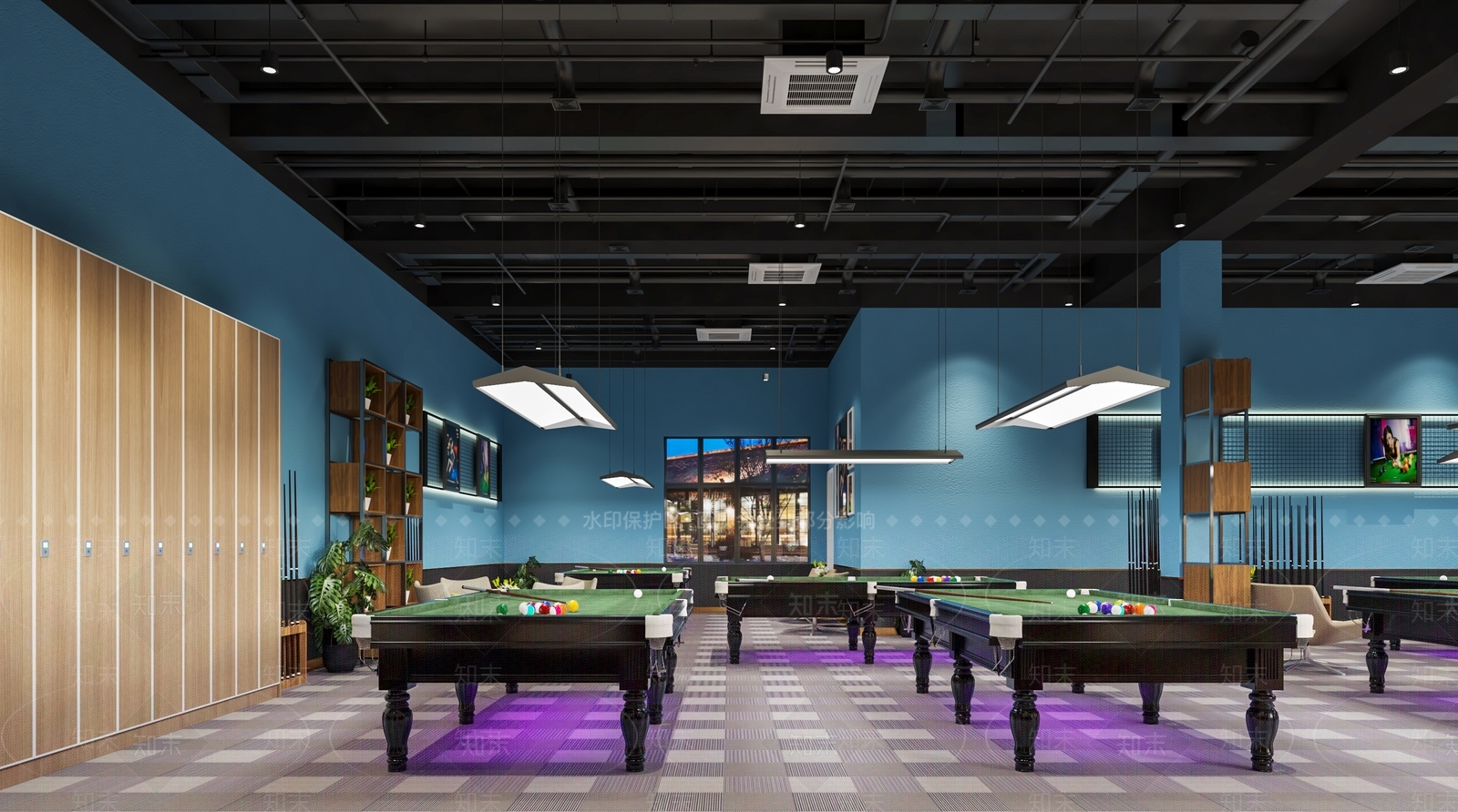 现代台球俱乐部3D模型下载【ID:995788647】