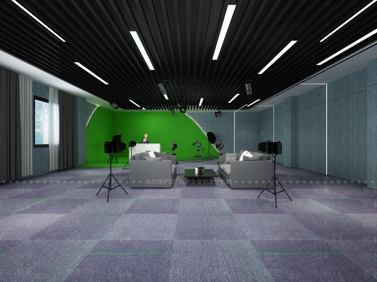 现代直播间3D模型下载【ID:595792251】