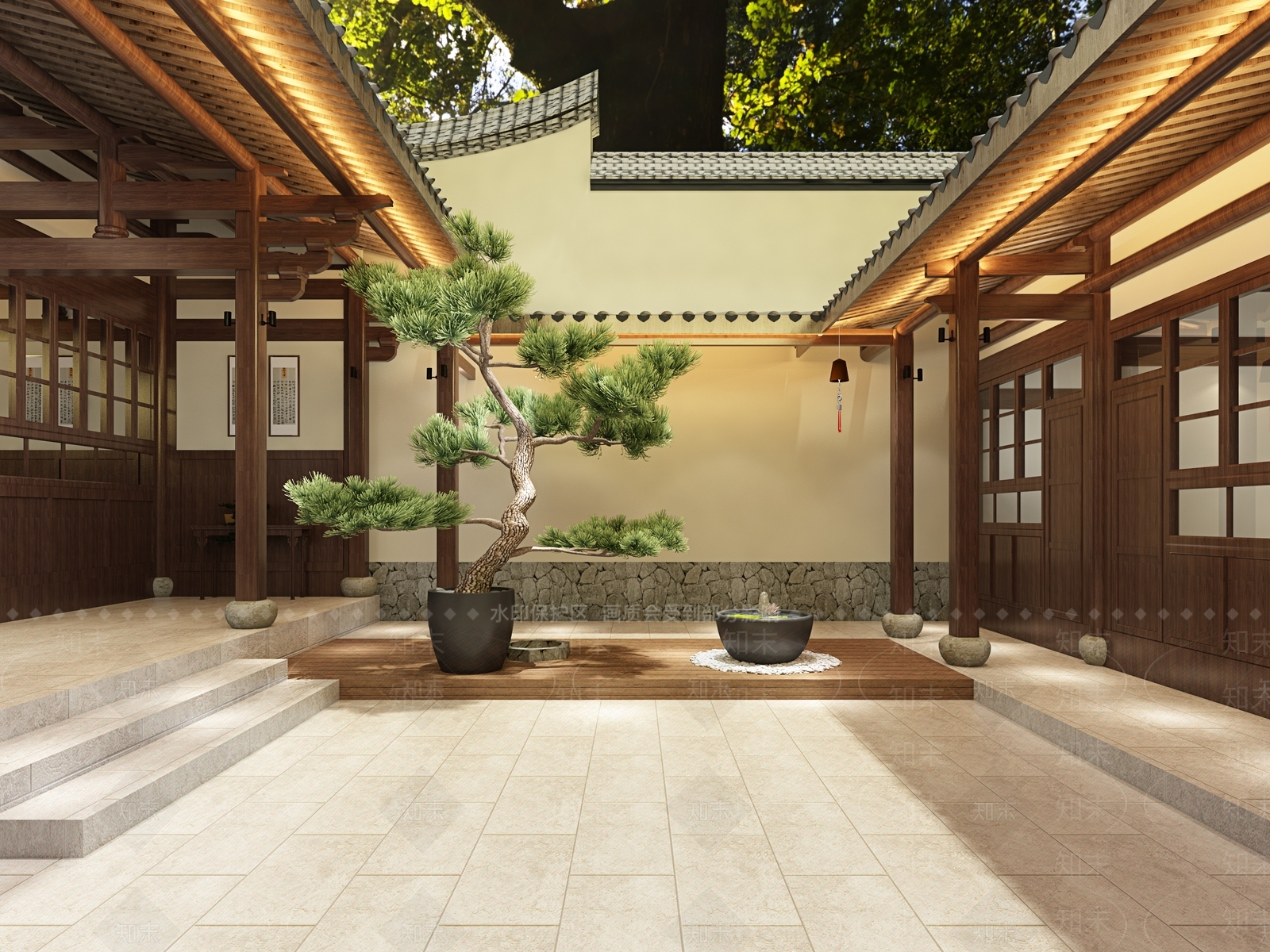 新中式民宿3D模型下载【ID:895793378】