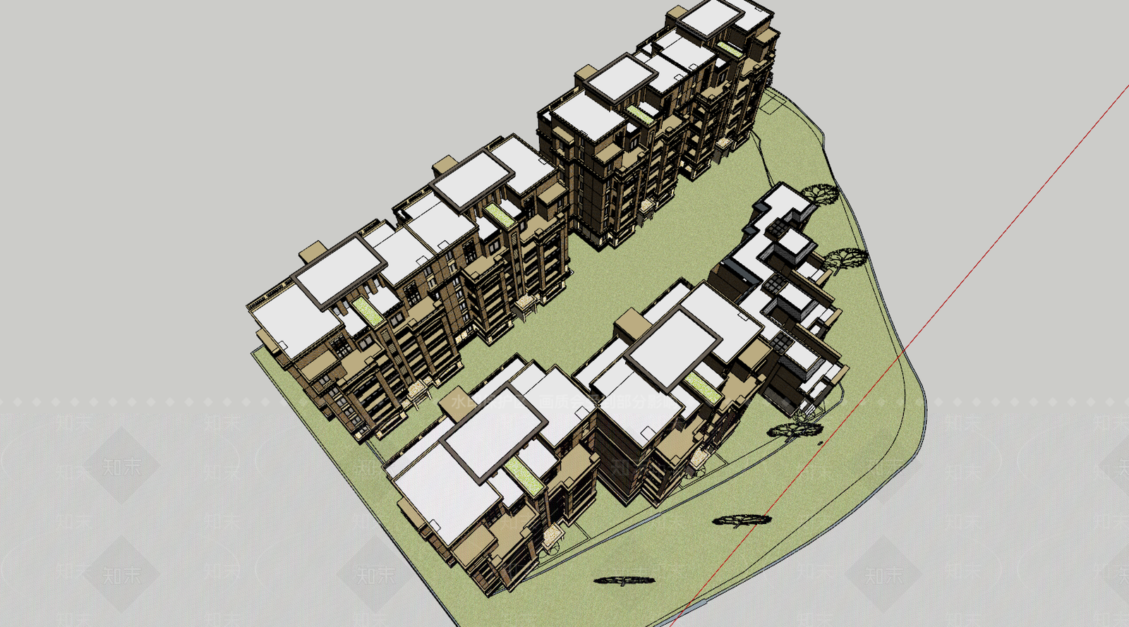 古典多层住宅SU模型下载【ID:895794797】