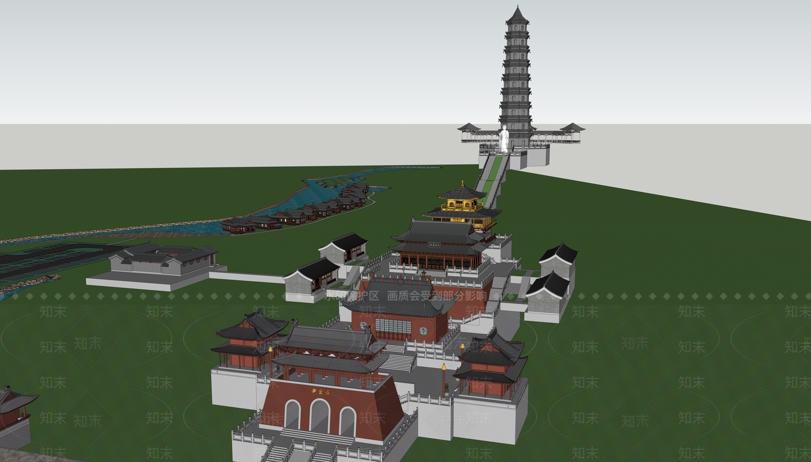 中式公建SU模型下载【ID:396070491】