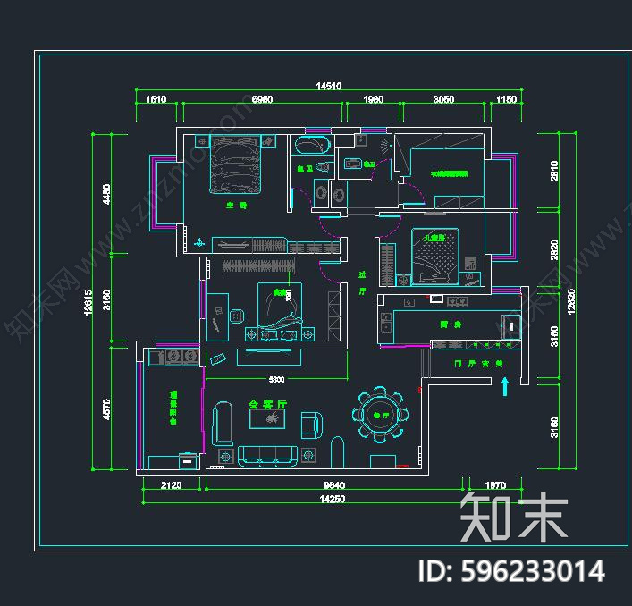 欧式古典样板间cad施工图下载【ID:596233014】