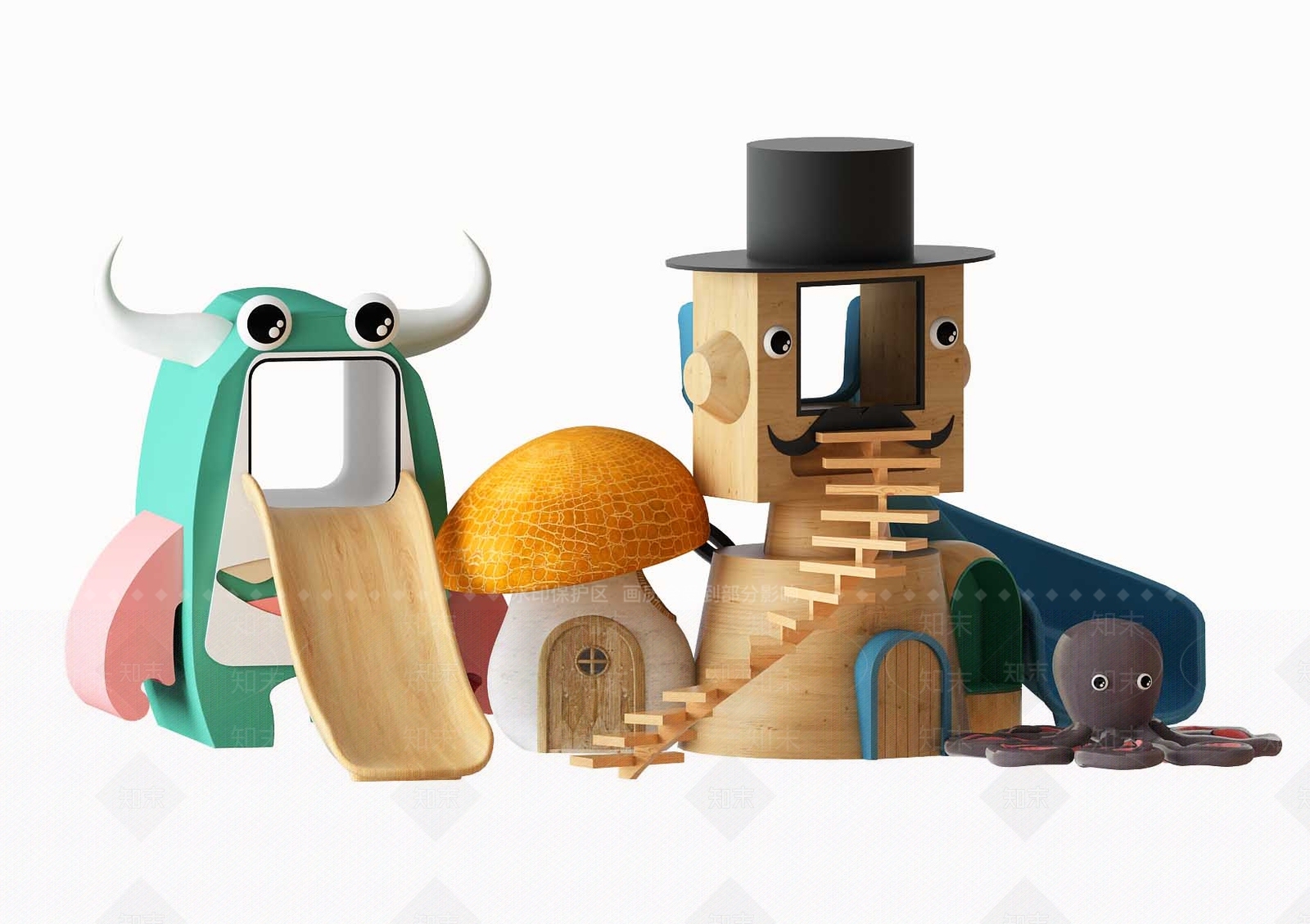 现代游乐场设备3D模型下载【ID:895808613】