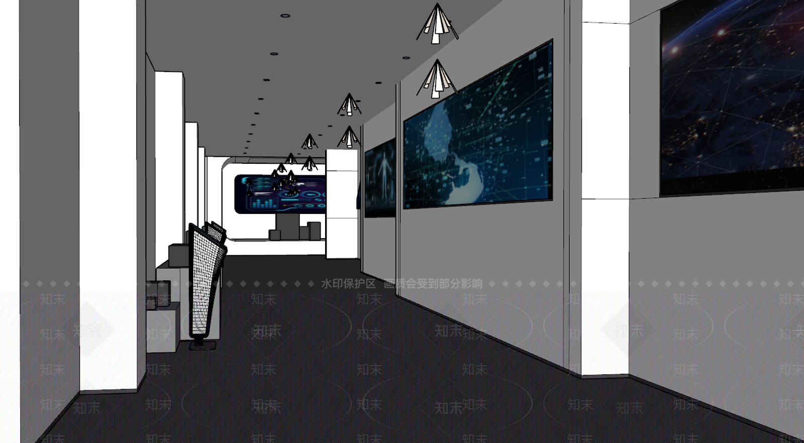 现代展厅SU模型下载【ID:895812508】