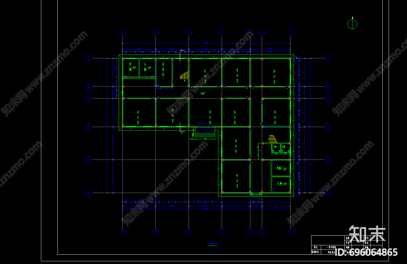 某七层倒L型框架建筑图结构图计算书7000平米左右施工图下载【ID:696064865】
