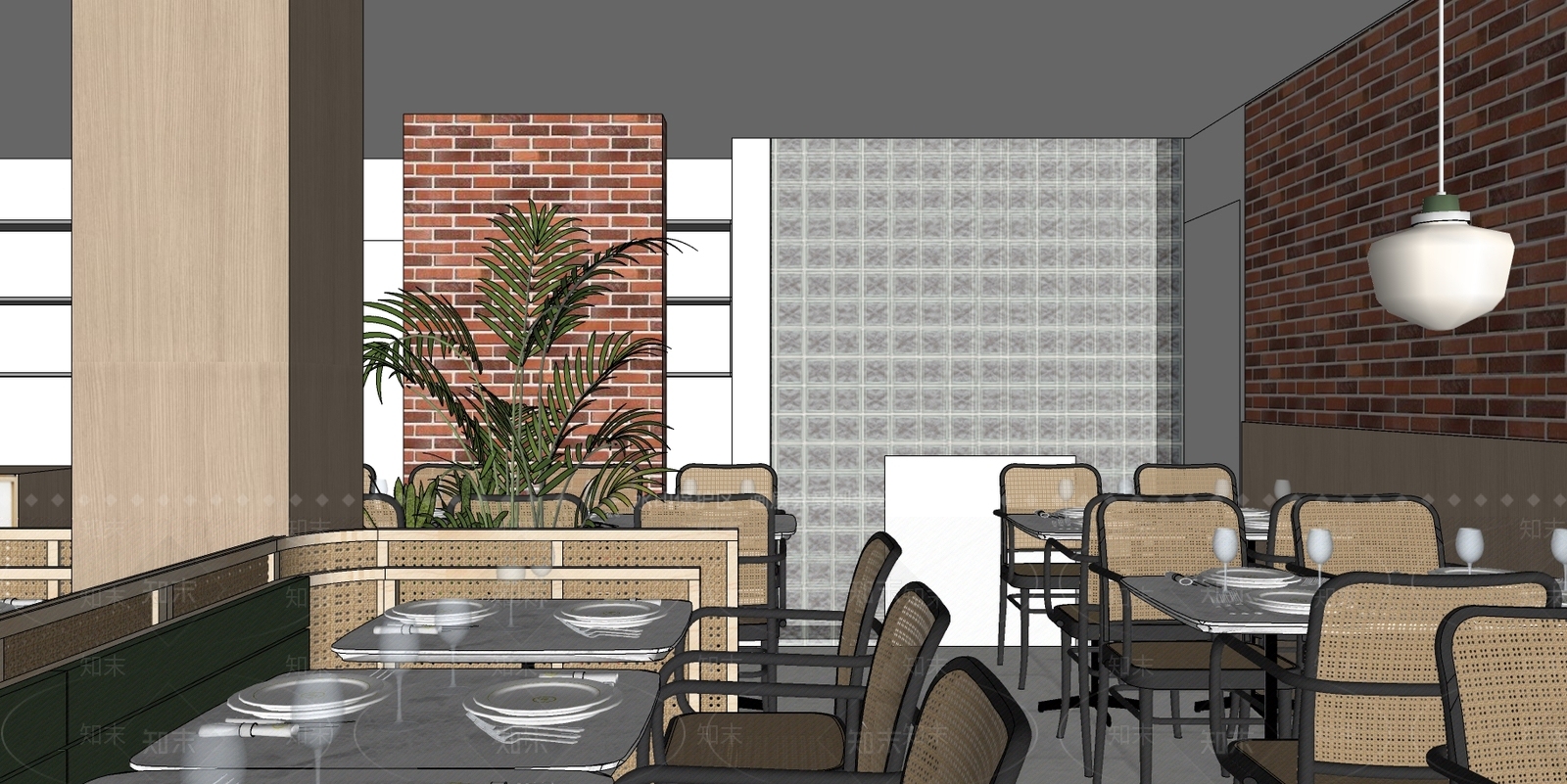 北欧餐厅SU模型下载【ID:995826074】