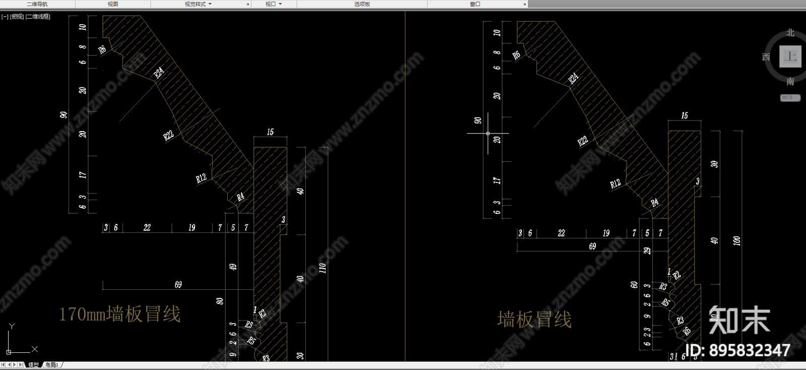 角线剖面图库大全cad施工图下载【ID:895832347】