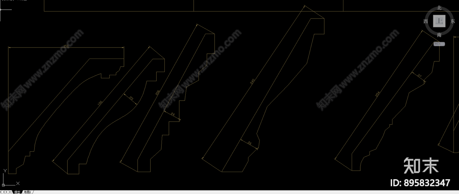 角线剖面图库大全cad施工图下载【ID:895832347】