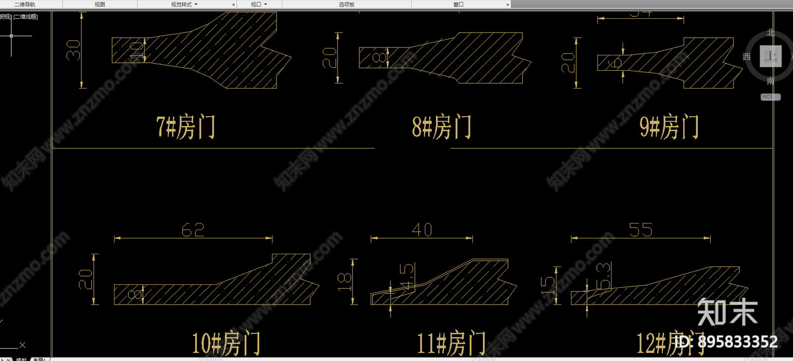 房门板cad施工图下载【ID:895833352】