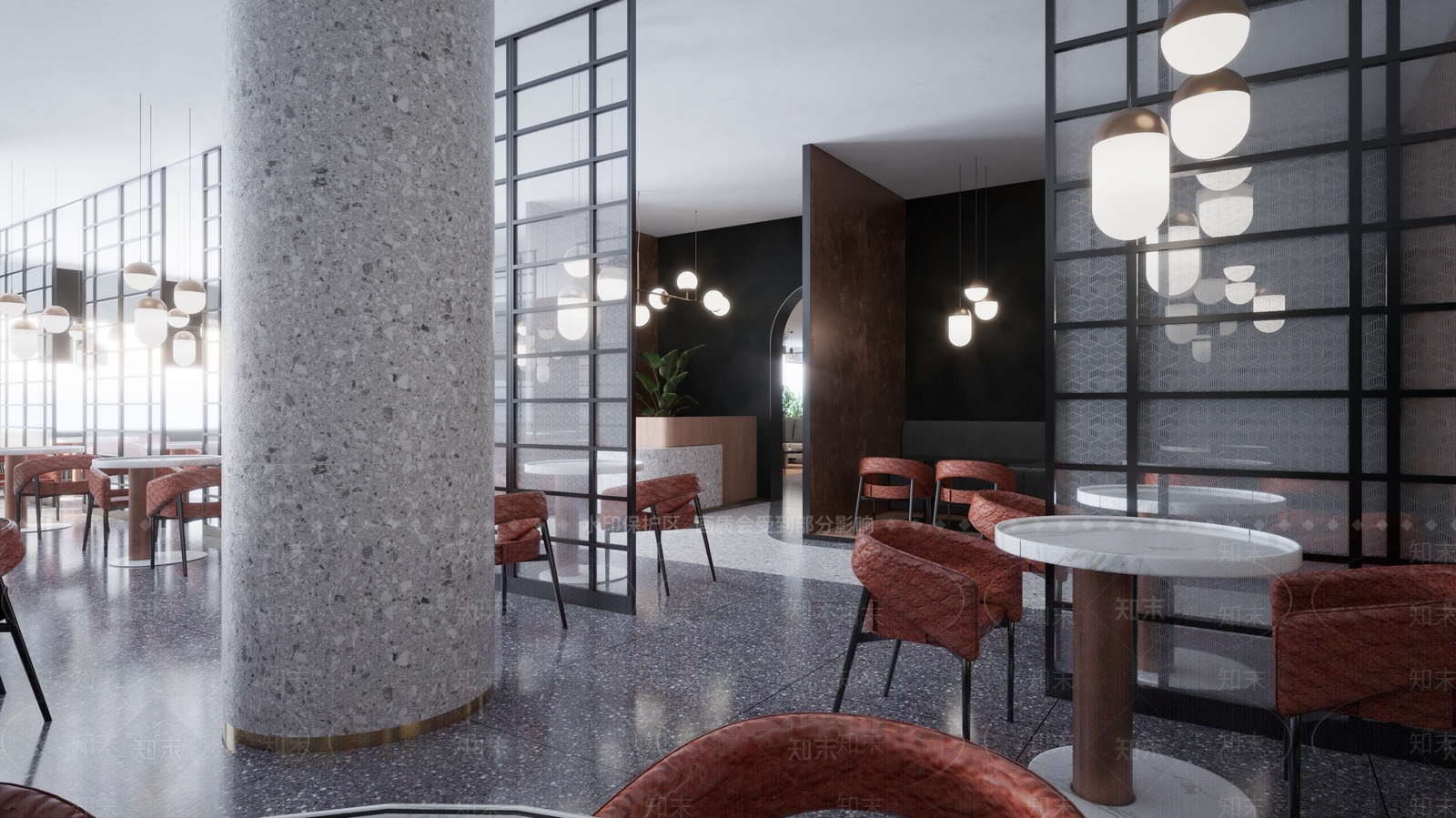 现代风格酒店餐厅SU模型下载【ID:995842084】